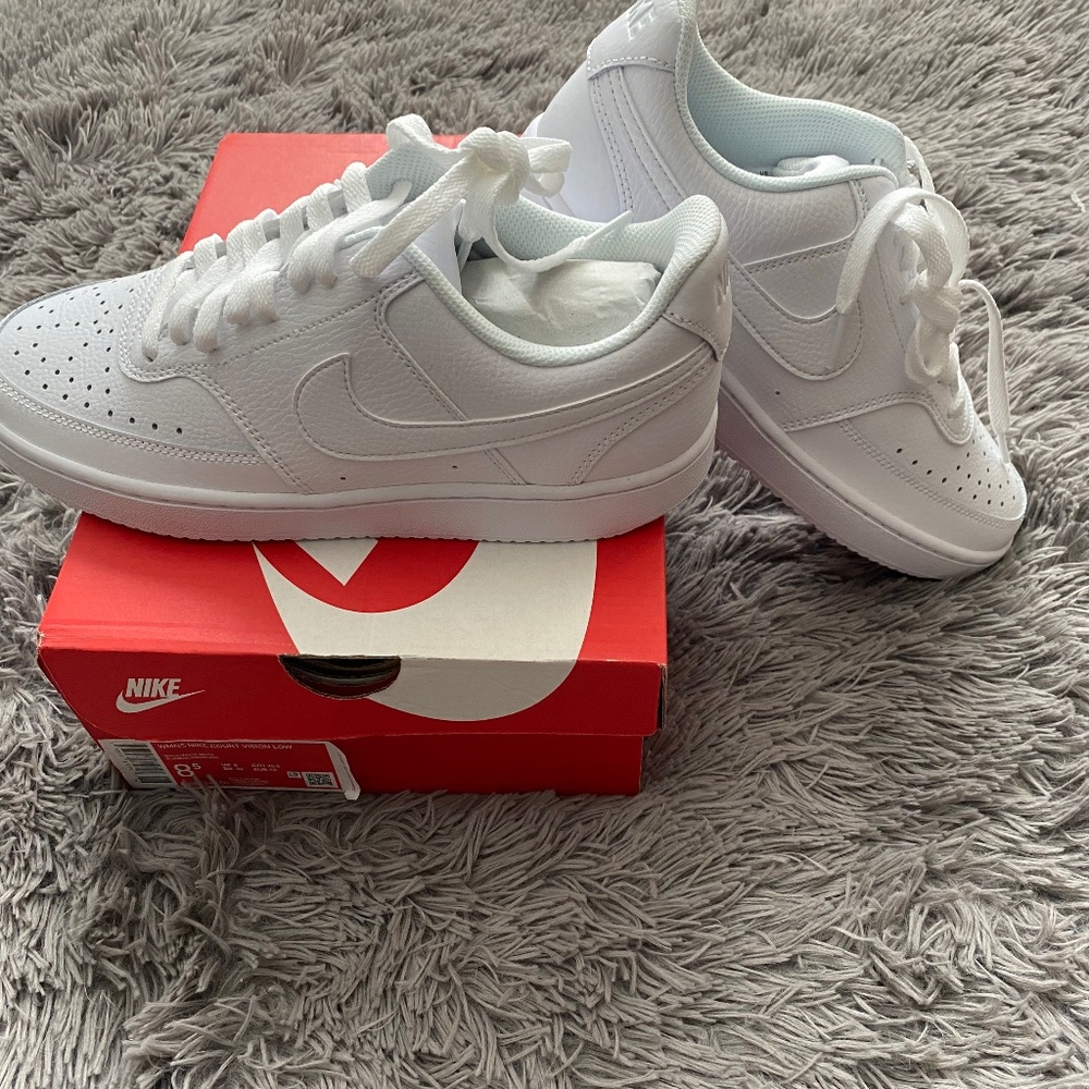 White Nike Court Vision Low Sneakers